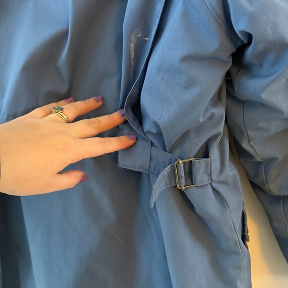 Vintage Woolrich Chore Jacket Flannel Lined Blue Oversized Size Large - Picture 12 of 12